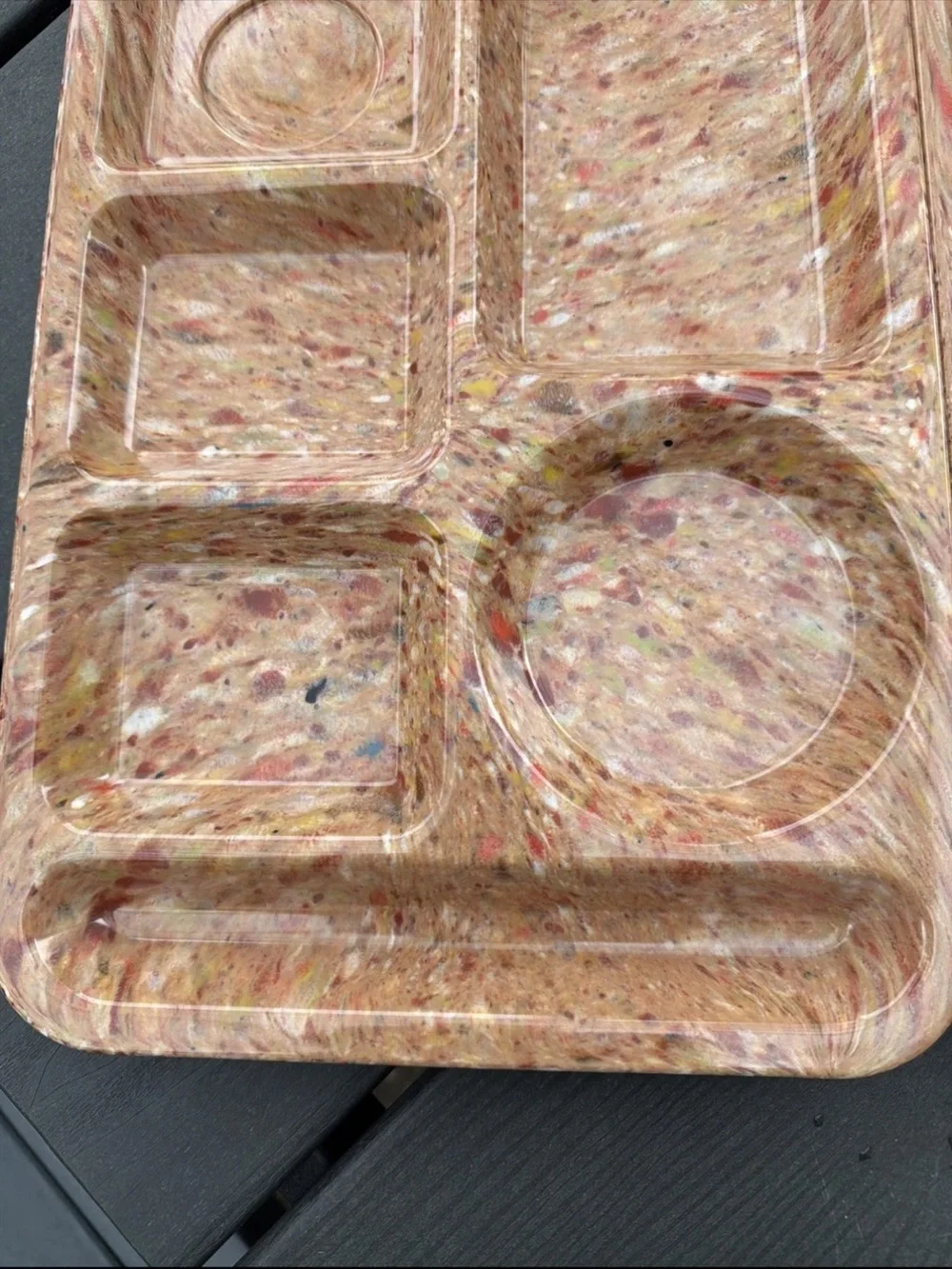 Vintage Texas Ware Speckled Confetti Trays (2) Melamine Lunch Trays #146